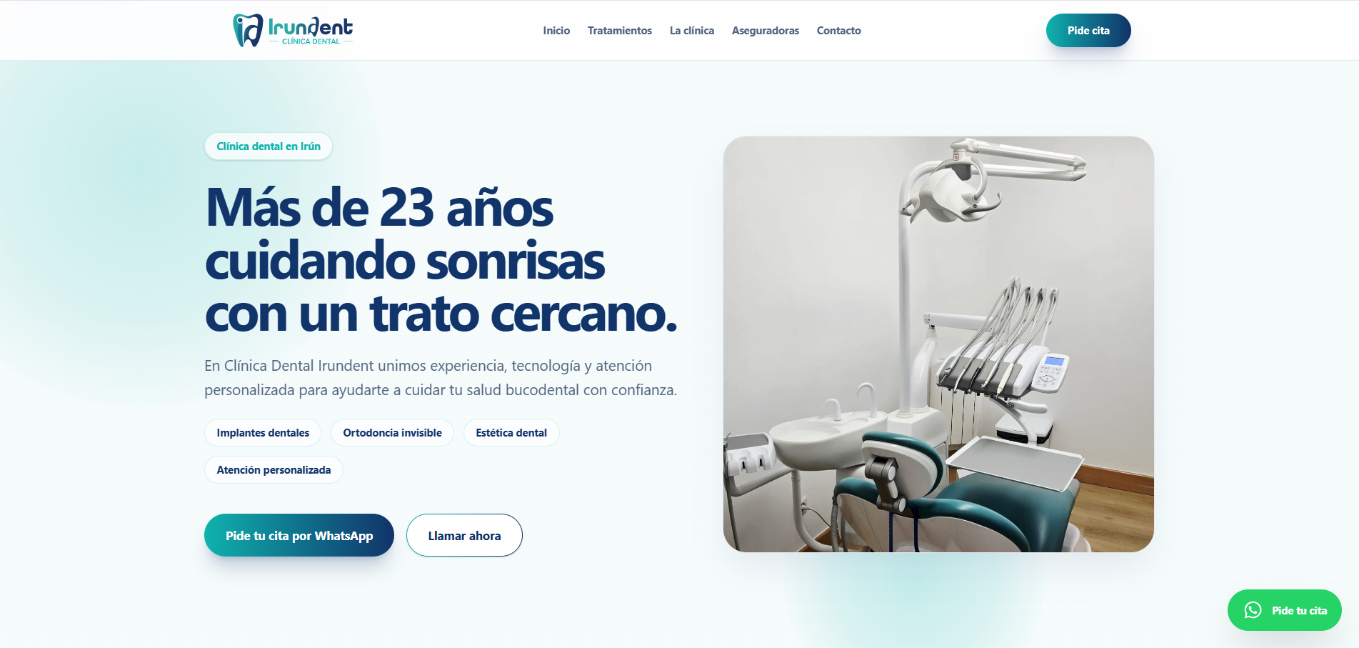 Web de Clínica Dental Irundent